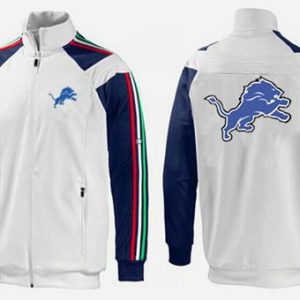 Handsome Cool NFL Detroit Lions Team Logo Jacket White