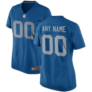 Handsome Elegant Classic Luxurious Detroit Lions Nike Women's Throwback Custom Game Jersey - Blue