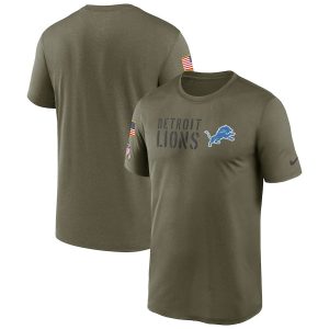 Handsome Exquisite Trendy Fabulous Detroit Lions 2022 Salute to Service Legend Team T-Shirt - Olive