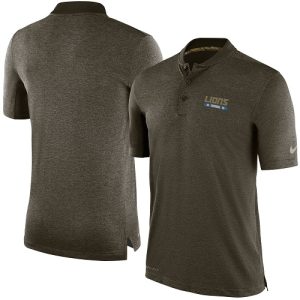 Handsome Luxurious Exclusive Men's Detroit Lions Olive Salute to Service Sideline Polo T-Shirt