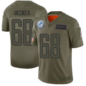 Handsome Superb Lions #68 Taylor Decker Camo Men's Stitched NFL Limited 2019 Salute To Service Jersey