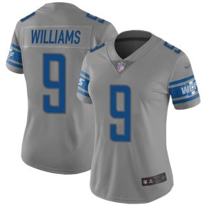Handsome Unique High Quality Sleek Lions #9 Jameson Williams Gray Women's Stitched NFL Limited Inverted Legend Jersey