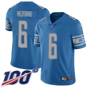 High Quality Authentic Dashing Lions #6 Ifeatu Melifonwu Blue Team Color Men's Stitched NFL 100th Season Vapor Untouchable Limited Jersey