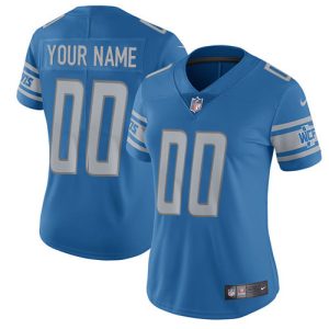 High Quality Authentic Detroit Lions Customized Blue Team Color Stitched Vapor Untouchable Limited Women's NFL Jersey