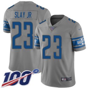 High Quality Cool Lions #23 Darius Slay Jr Gray Youth Stitched NFL Limited Inverted Legend 100th Season Jersey