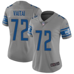 High Quality Cool Premium Lions #72 Halapoulivaati Vaitai Gray Women's Stitched NFL Limited Inverted Legend Jersey