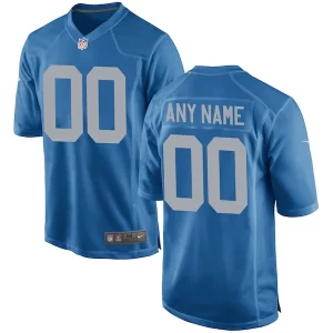 High Quality Dashing Detroit Lions Nike Throwback Custom Game Jersey - Blue