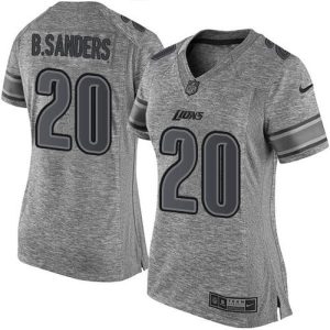 High Quality Elegant Attractive Lions #20 Barry Sanders Gray Women's Stitched NFL Limited Gridiron Gray Jersey