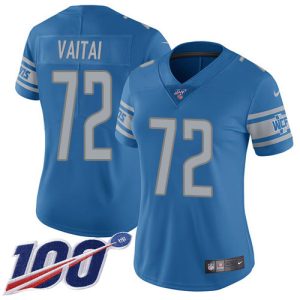 High Quality Fabulous Smart Lions #72 Halapoulivaati Vaitai Blue Team Color Women's Stitched NFL 100th Season Vapor Untouchable Limited Jersey
