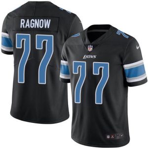 High Quality Fantastic Modern Stunning Lions #77 Frank Ragnow Black Men's Stitched NFL Limited Rush Jersey