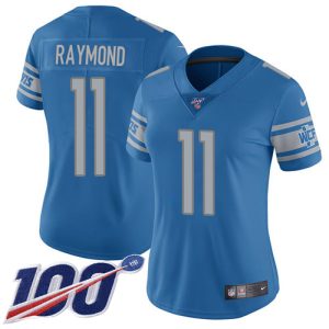 High Quality Graceful Elegant Lions #11 Kalif Raymond Blue Team Color Women's Stitched NFL 100th Season Vapor Untouchable Limited Jersey