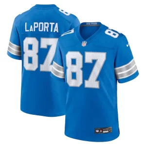 High Quality Impressive Fabulous Attractive Sam LaPorta Detroit Lions Nike Game Jersey - Blue
