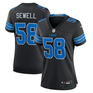 High Quality Marvelous Penei Sewell Detroit Lions Nike Women's 2nd Alternate Game Jersey - Black