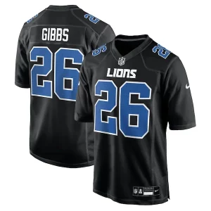 High Quality Outstanding Eye - catching Handsome Jahmyr Gibbs Detroit Lions Nike Fashion Jersey - Carbon Black