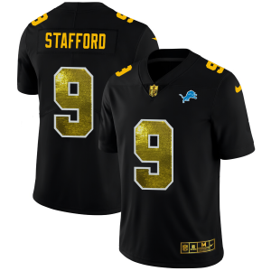High Quality Smart Exquisite Detroit Lions #9 Matthew Stafford Men's Black Golden Sequin Vapor Limited NFL Jersey