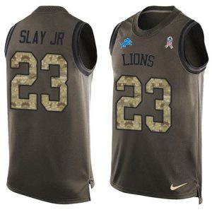 High Quality Stylish Chic Lions #23 Darius Slay Jr Green Men's Stitched NFL Limited Salute To Service Tank Top Jersey