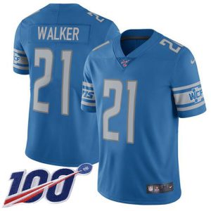 High Quality Stylish Lions #21 Tracy Walker Blue Team Color Men's Stitched NFL 100th Season Vapor Untouchable Limited Jersey