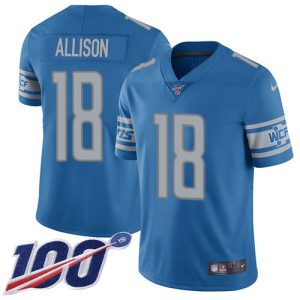 High Quality Trendy Lions #18 Geronimo Allison Blue Team Color Men's Stitched NFL 100th Season Vapor Untouchable Limited Jersey