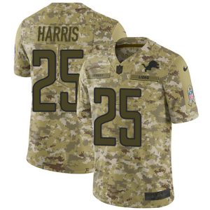 Impressive Chic Trendy Marvelous Lions #25 Will Harris Camo Men's Stitched NFL Limited 2018 Salute To Service Jersey