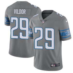 Impressive Classic Trendy Lions #29 Kindle Vildor Gray Men's Stitched NFL Limited Rush Jersey