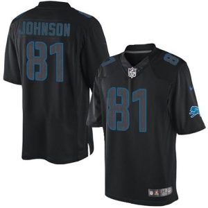 Impressive Cool Lions #81 Calvin Johnson Black Men's Stitched NFL Impact Limited Jersey