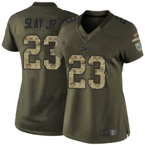 Impressive Exclusive Handsome Unique Lions #23 Darius Slay Jr Green Women's Stitched NFL Limited 2015 Salute to Service Jersey