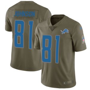 Impressive Exquisite Outstanding Exclusive Lions #81 Calvin Johnson Olive Men's Stitched NFL Limited 2017 Salute to Service Jersey