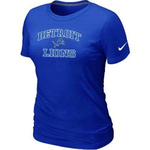 Impressive Fabulous Cool Luxurious Women's Detroit Lions Heart & Soul NFL T-Shirt Blue