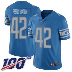 Impressive Graceful Lions #42 Jalen Reeves-Maybin Blue Team Color Men's Stitched NFL 100th Season Vapor Untouchable Limited Jersey