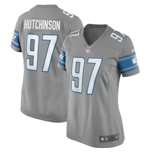 Impressive Sleek Authentic Eye - catching Aidan Hutchinson Detroit Lions Nike Women's Game Jersey - Silver