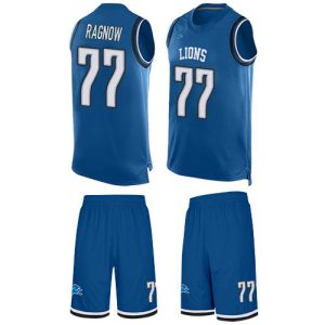 Impressive Smart Lions #77 Frank Ragnow Blue Team Color Men's Stitched NFL Limited Tank Top Suit Jersey
