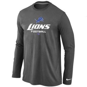 Impressive Superb Detroit Lions Critical Victory Long Sleeve T-Shirt Dark Grey