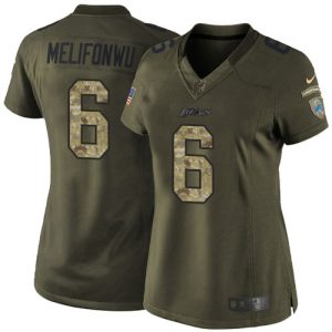 Impressive Trendy Alluring Lions #6 Ifeatu Melifonwu Green Women's Stitched NFL Limited 2015 Salute to Service Jersey