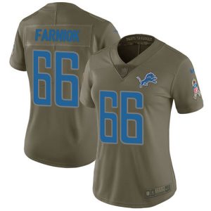Luxurious Attractive Alluring Lions #66 Matt Farniok Olive Women's Stitched NFL Limited 2017 Salute To Service Jersey