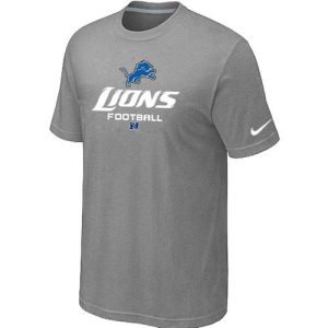 Luxurious Authentic Detroit Lions Critical Victory NFL T-Shirt Light Grey