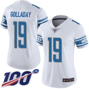 Luxurious Chic Unique High Quality Lions #19 Kenny Golladay White Women's Stitched NFL 100th Season Vapor Limited Jersey