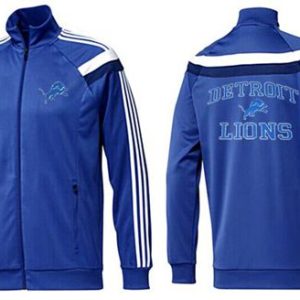 Luxurious Comfortable NFL Detroit Lions Heart Jacket Blue_3