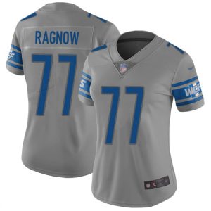 Luxurious Cool Lions #77 Frank Ragnow Gray Women's Stitched NFL Limited Inverted Legend Jersey