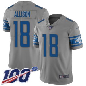 Luxurious Exquisite Handsome Stylish Lions #18 Geronimo Allison Gray Men's Stitched NFL Limited Inverted Legend 100th Season Jersey
