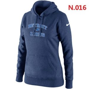 Luxurious Eye - catching Fantastic Handsome Women's Detroit Lions Heart & Soul Pullover Hoodie Dark Blue