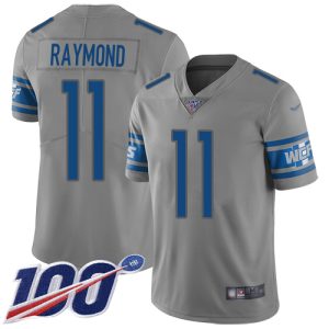 Luxurious Fantastic Lions #11 Kalif Raymond Gray Youth Stitched NFL Limited Inverted Legend 100th Season Jersey