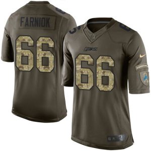 Luxurious Graceful Eye - catching Modern Lions #66 Matt Farniok Green Men's Stitched NFL Limited 2015 Salute to Service Jersey