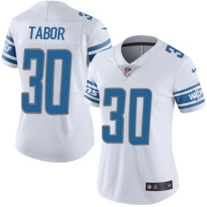 Luxurious Marvelous Smart Fabulous Lions #30 Teez Tabor White Women's Stitched NFL Vapor Untouchable Limited Jersey