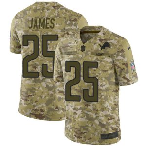 Luxurious Modern Unique Lions #25 Craig James Camo Men's Stitched NFL Limited 2018 Salute To Service Jersey