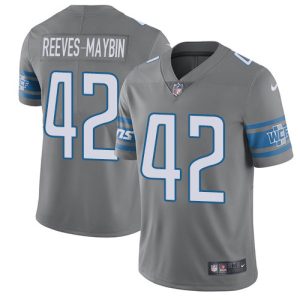 Luxurious Smart High Quality Eye - catching Lions #42 Jalen Reeves-Maybin Gray Youth Stitched NFL Limited Rush Jersey