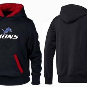 Marvelous Outstanding Detroit Lions Authentic Logo Pullover Hoodie Black & Red
