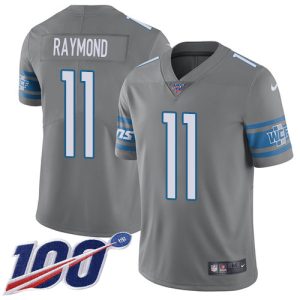 Modern Classic Lions #11 Kalif Raymond Gray Youth Stitched NFL Limited Rush 100th Season Jersey