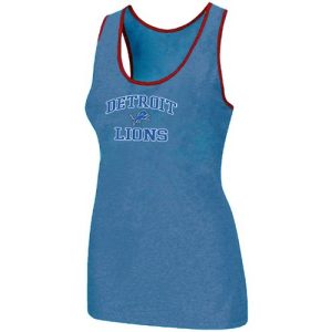 Modern Dashing Impressive Elegant Women's Detroit Lions Heart & Soul Tri-Blend Racerback Stretch Tank Top Light Blue
