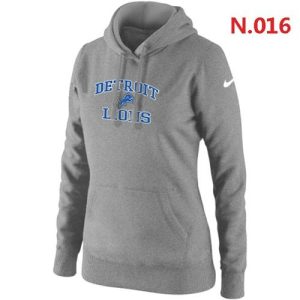Modern Exclusive Gorgeous Women's Detroit Lions Heart & Soul Pullover Hoodie Light Grey