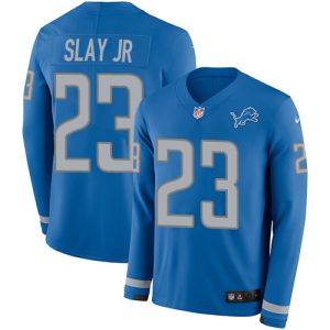 Modern Exclusive Sleek Lions #23 Darius Slay Jr Blue Team Color Men's Stitched NFL Limited Therma Long Sleeve Jersey